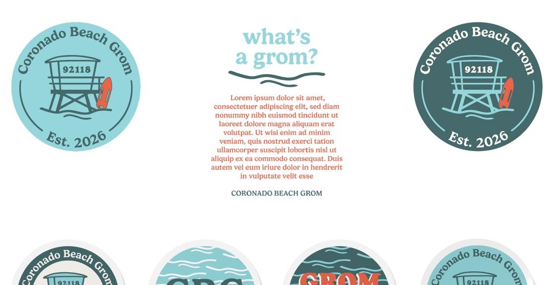Coronado Beach Grom sticker pack